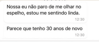 Depoimento de paciente enviado pelo WhatsApp